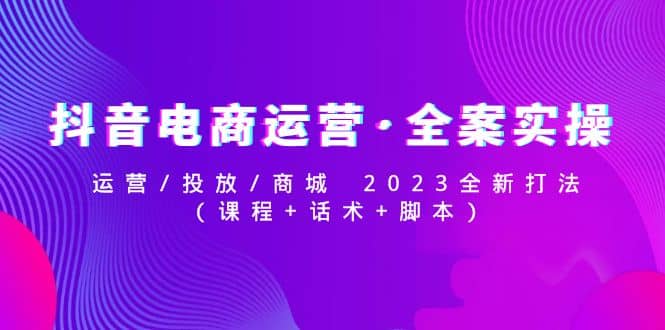 抖音电商运营・全案实操：运营/投放/商城 2023全新打法