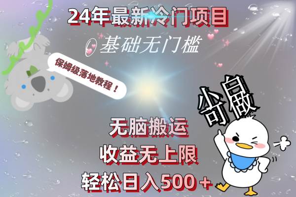 24年最新冷门项目，保姆级落地教程