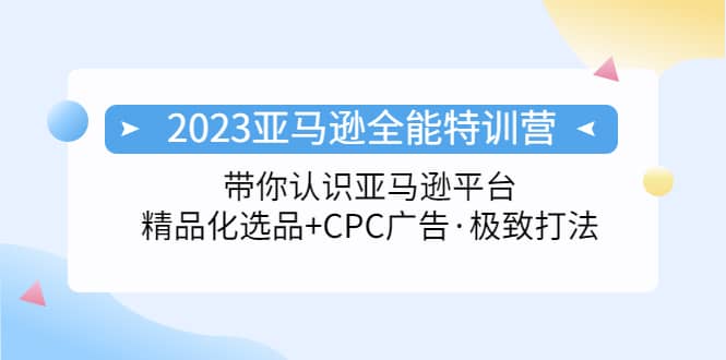 2023亚马逊全能特训营：玩转亚马逊平台+精品化・选品+CPC广告・极致打法