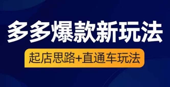 2023拼多多爆款・新玩法：起店思路+直通车玩法（3节精华课）