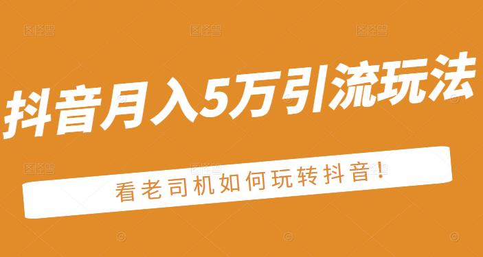 老古董・抖音月入5万引流玩法，看看老司机如何玩转抖音(附赠：抖音另类引流思路)