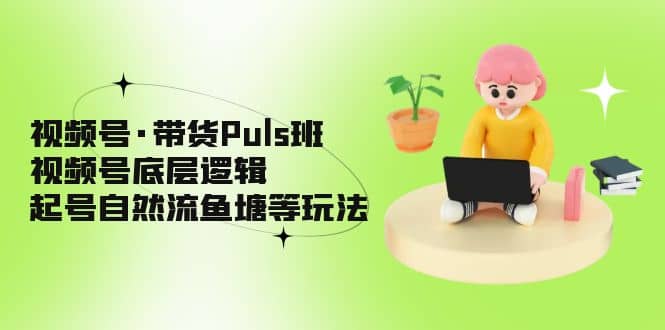 视频号・带货Puls班，视频号底层逻辑，起号自然流鱼塘等玩法