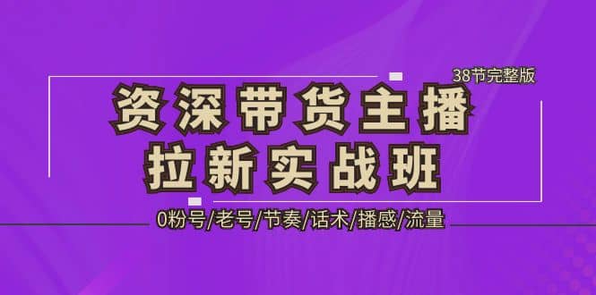 资深・带货主播拉新实战班，0粉号/老号/节奏/话术/播感/流量-38节完整版