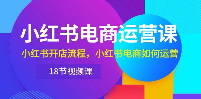 小红书・电商运营课：小红书开店流程，小红书电商如何运营（18节视频课）