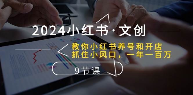 2024小红书・文创：教你小红书养号和开店、抓住小风口 一年一百万 (9节课)