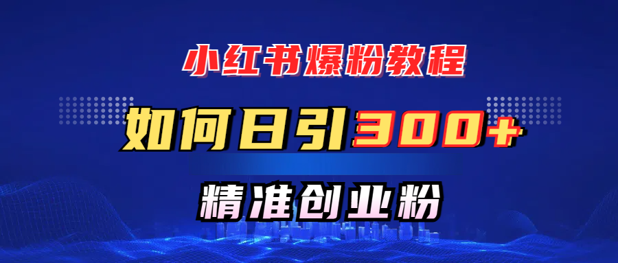 小h书教程，如何日引300+创业粉，快速实现精准变现！